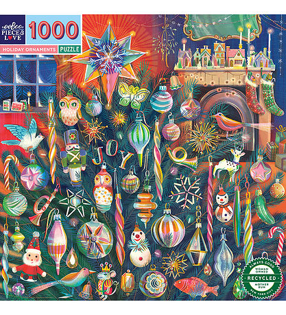 Eeboo Puslespil - 1000 Brikker - Holiday Ornaments