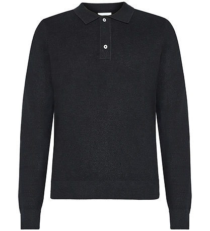 Grunt Bluse - Polo Strik - GrHam - Black Melange