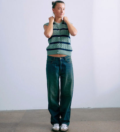 Grunt Vest - Strik - GrLine - Dust Green/Navy