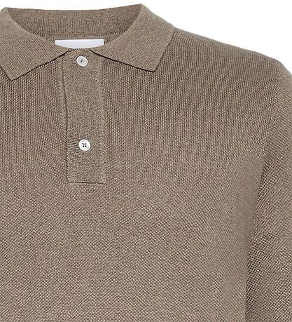 Grunt Bluse - Polo Strik - GrHam - Nature Melange
