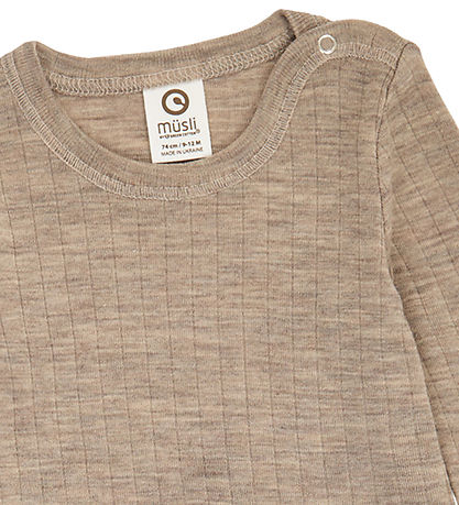 Müsli Bluse - Rib - Woolly - Uld - Balsam Melange