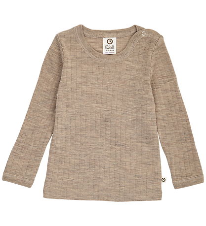 Müsli Bluse - Rib - Woolly - Uld - Balsam Melange