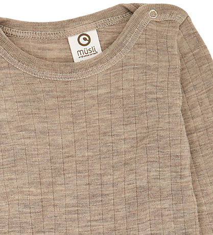 Müsli Body l/æ - Rib - Woolly - Uld - Balsam Melange
