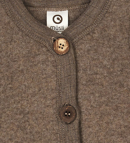 Müsli Fleecevest - Woolly - Uld - Walnut Melange