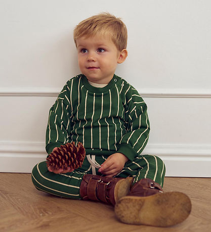 Müsli Sweatpants - Pinstripe - Green Gables/Oak