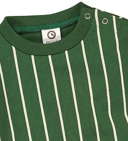 Müsli Sweatshirt - Pinstripe - Green Gables/Oak