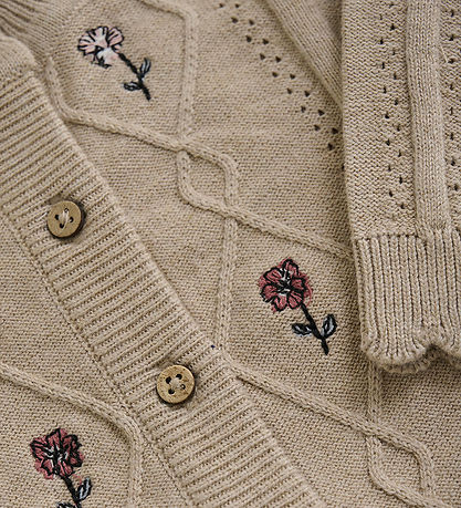 Minymo Cardigan Knit - Beige Melange