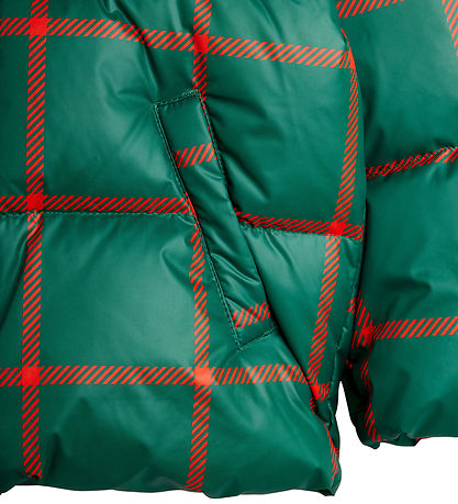 Mini Rodini Jakke - Plaid Citypuffer - Grøn
