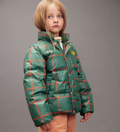 Mini Rodini Jakke - Plaid Citypuffer - Grøn