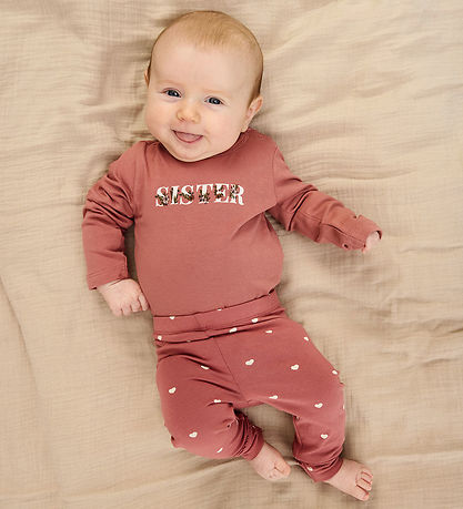 The New Siblings Leggings - TnsbNova - Withered Rose m. Hjerter