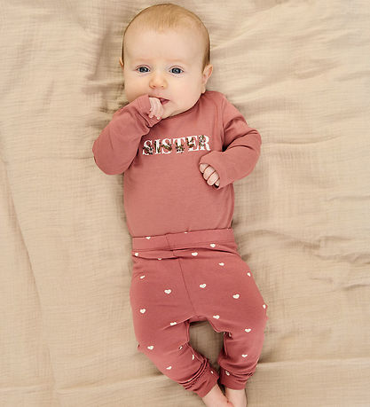 The New Siblings Leggings - TnsbNova - Withered Rose m. Hjerter