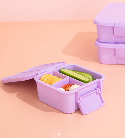 MontiiCo Snackboks m. 3 rum - Bento Two - 500 ml - Lilac