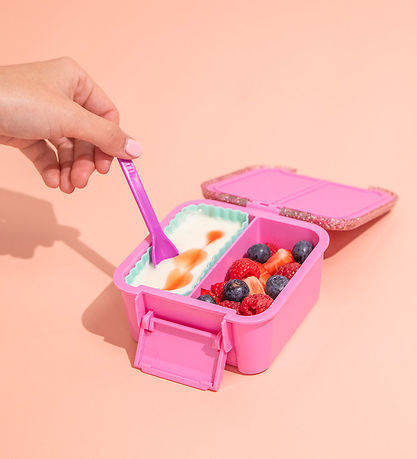MontiiCo Snackboks m. 3 rum - Bento Two - 500 ml - Floss Glitter