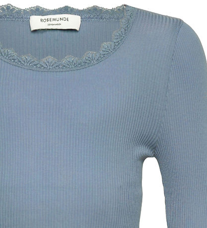 Rosemunde Bluse - Rib - Balta - Infinity m. Blonder