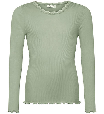 Rosemunde Bluse - Rib - Balta - Abbey Stone m. Blonder