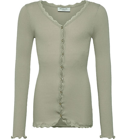 Rosemunde Cardigan - Rib - Balta - Abbey Stone m. Blonder