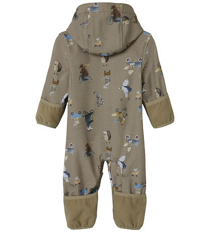 Name It Softshelldragt m. Fleece - NbnAlfa08 - Silver Mink/GO
