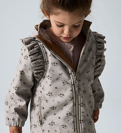 Name It SoftShelljakke m. Fleece - NmfAlfao - Pure Cashmere/Bouq