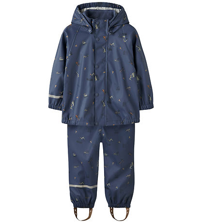 Name It Regntøj m. Fleece - NmmDry10 - Vintage Indigo