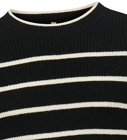 Kids Only Kjole - Strik - Rib - KogIbi - Black/Whitecap Grey