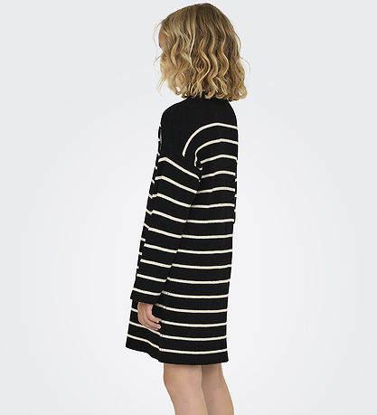 Kids Only Kjole - Strik - Rib - KogIbi - Black/Whitecap Grey