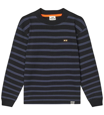 Mads Nørgaard Bluse - Jersey Stripe Carlito - Parisian Night/Bla