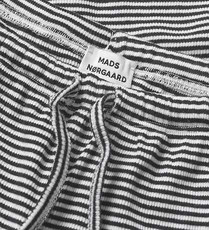 mads Nørgaard Bukser - Rib - Stripe Verona - Black/Vanilla Ice