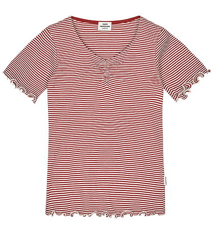 Mads Nørgaard T-shirt - Stripe Tiki - Winery/Vanilla Ice