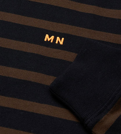 Mads Nørgaard Bluse - Stripe Carlito - Black/Demitasse