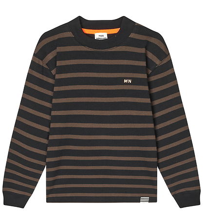 Mads Nørgaard Bluse - Stripe Carlito - Black/Demitasse