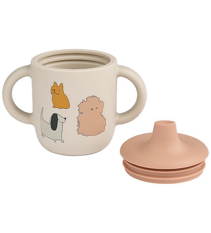 Liewood Kop m. Tud - Neil Sippy Cup - Silikone - Cats and Dogs/S