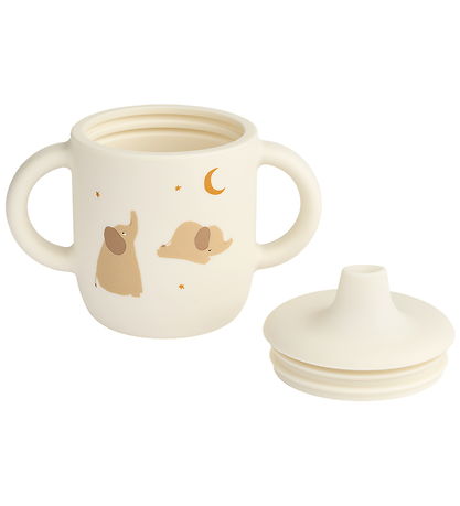 Liewood Kop m. Tud - Neil Sippy Cup - Silikone - Elephant/Creme 