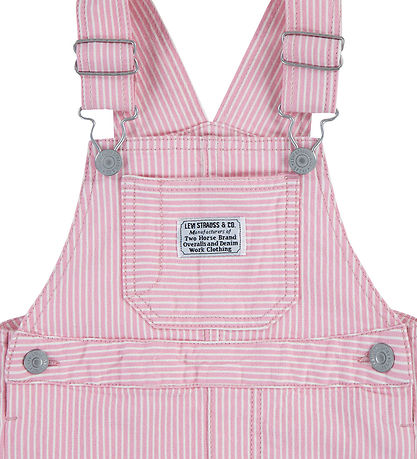Levis Smækbukser - Railroad Stripe - Bright White/Pink