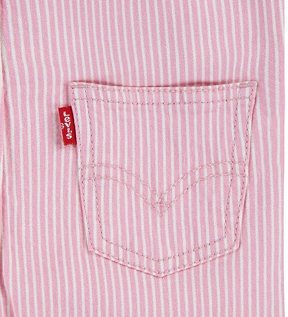 Levis Smækbukser - Railroad Stripe - Bright White/Pink