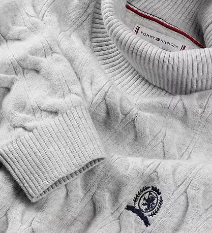 Tommy Hilfiger Bluse - Strik - Lysegråmeleret