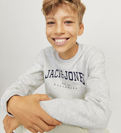 Jack & Jones Sweatshirt - JjeCaleb - White Melange