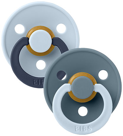 BIBS Colour Sutter - Str. 2 - 2-pak - Rund - Baby Blue Petrol