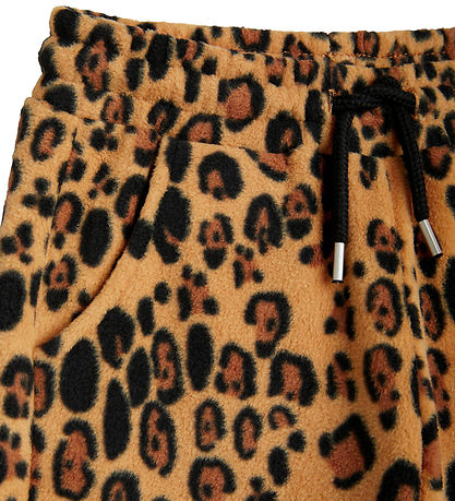 Mini Rodini Fleecebukser - Leopard - Beige