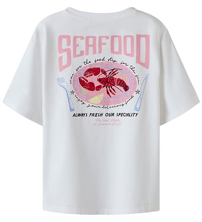 Name It T-shirt - NkfFannie - Bright White/Seafood