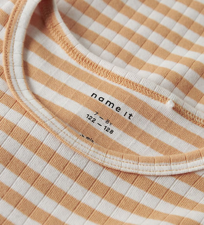 Name It T-shirt - Rib - NkfSuraja - Orange Chiffon/Bright White