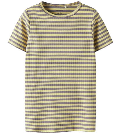 Name It T-shirt - Rib - NkfSuraja - Purple Dove/Lemon Meri