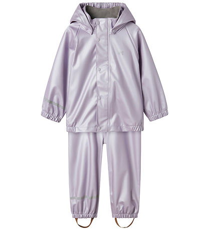 Name It Regntøj m. Fleece - NmfDry - Misty Lilac
