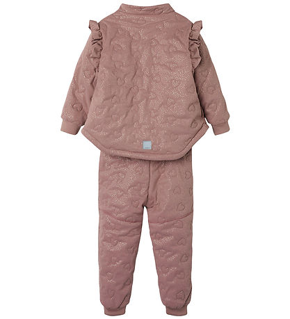 Name It Termosæt m. Fleece - NmfMoon - Woodrose m. Glitter