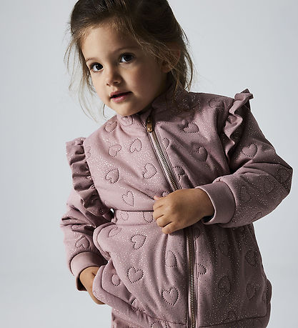 Name It Termosæt m. Fleece - NmfMoon - Woodrose m. Glitter