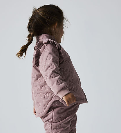 Name It Termosæt m. Fleece - NmfMoon - Woodrose m. Glitter