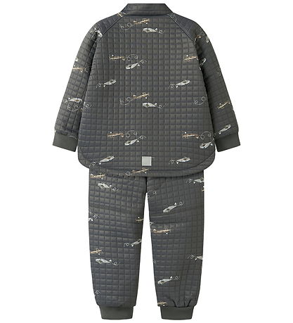 Name It Termosæt m. Fleece - NmmMoon - Grey Pinstripe