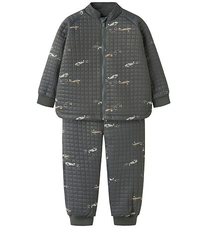 Name It Termosæt m. Fleece - NmmMoon - Grey Pinstripe