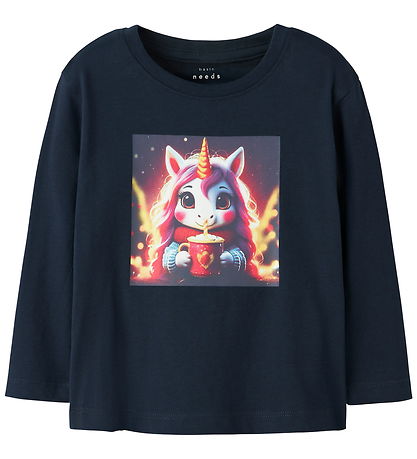 Name It Bluse - NmfVotea - Navy Blazer/Hot Cocoa Unicorn