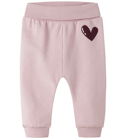 Name It Sweatsæt - NbfVrillie - Burnished Lilac/Hearts