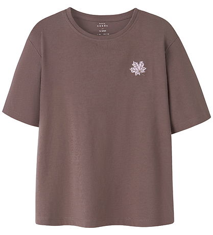 Name It T-shirt - NkfVita - Peppercorn/Maple Leaf Embroidery